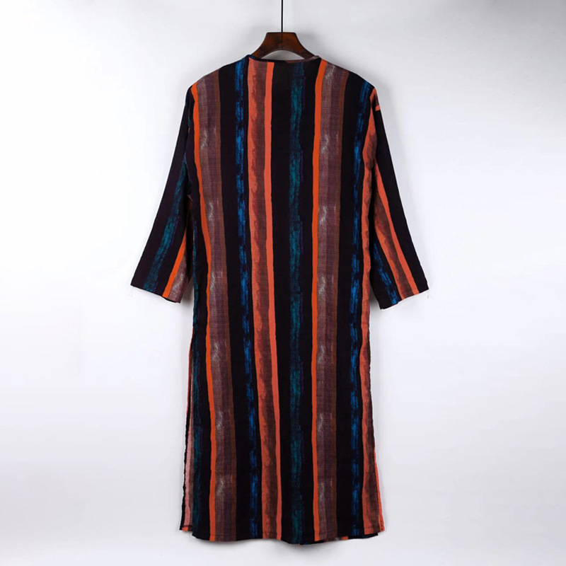 Designer Clothing New Muslim Clothing Dubai Saudi Arabia Traditional Men's Striped Robe 2025 New Style