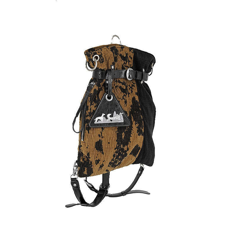 Women's bag designer new drawstring velvet patchwork backpack niche design shoulder bag, high-end fashion shoulder bag