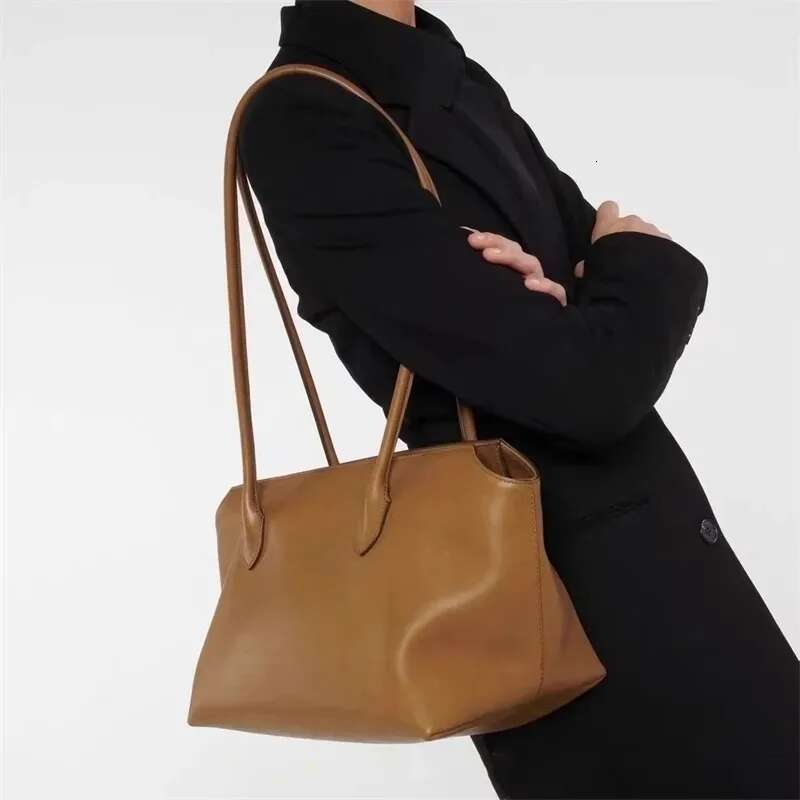 Designer Soft Long Handle Fashion Tote High Quality Genuine Leather Women Armpit Shoulder Bag Office Handbag