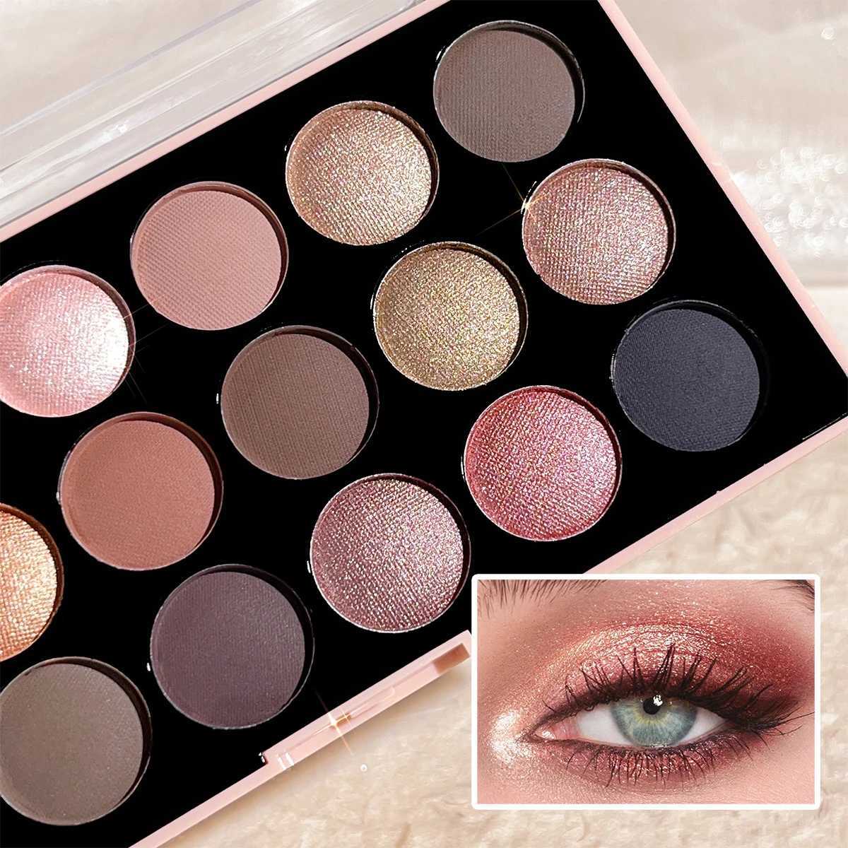 18-Color Eyeshadow Palette Pearlescent Matte Fine Shimmer Glitter Earth Tones Long-Lasting High-Performance W250520