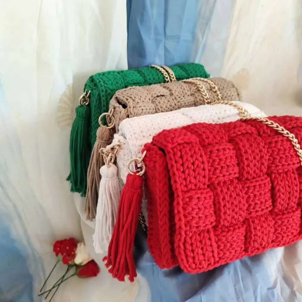 Handmade Crochet Boho Chic Crossbody Square Gran Tote Handbag Shoulder Vintage Style Hippie Summer Beach Bag