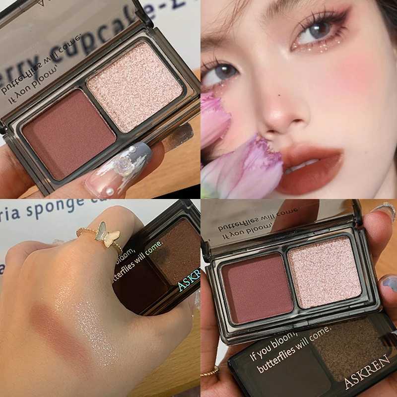 Punk Blue Black Eyeshadow Palette 2 Color Glitter Matte Dark Smoky Eyeshadow Shimmer Shinny Eye Pigment Cosmetic Makeup for EyesXJ250520