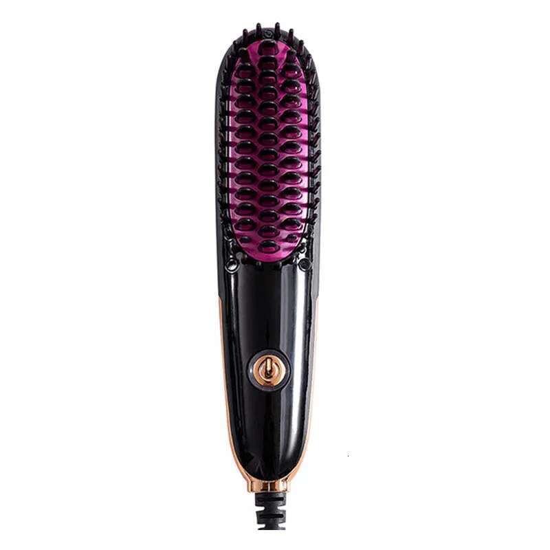 Mini Size Heat Drying Straightening Comb Easy Use Ionic Hair Styler Colorful Design Hot Air Brush