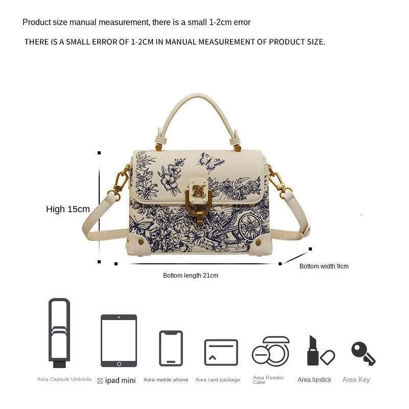 Brand Women's Handbag 2025 New Embroidered Shoulder Fashion Designer High Quality Versatile Cross Side Small Square Bag