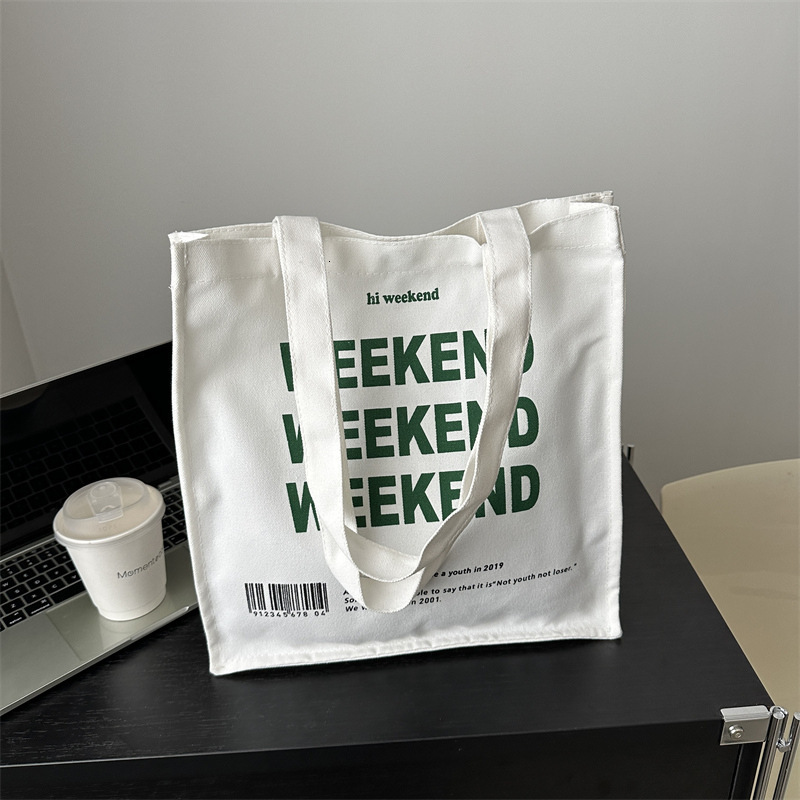 Free Delivery Designer Bag Large Capacity Letter Canvas For Women In 2025 New Casual And Versatile Hand Single Shoulder Tote Class Commuting Luxury 85