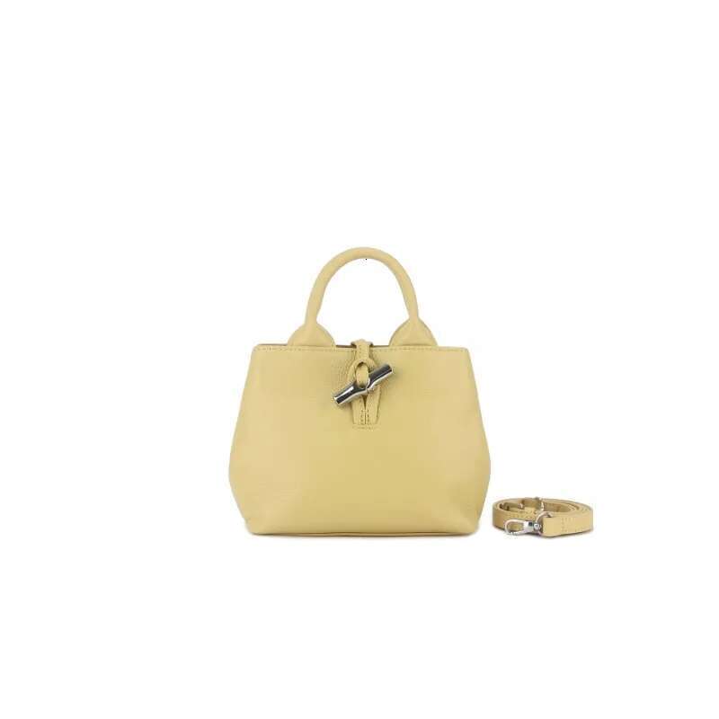 VOAETEC 2025 New Versatile Cowhide Bucket Women's Fashion Hand Commuter Shoulder Crossbody Bamboo Bag