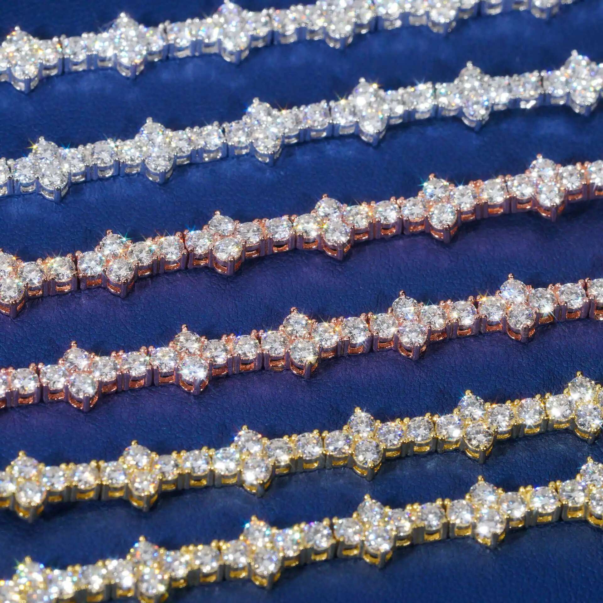 3mm Hiphop Men Moissanite Tennis Chain s925 Moissanite Cuba Chian For Women D Color Moissanite Tennis Chain For Men