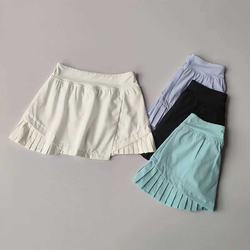 High Waisted Sports Short Skirt Summer New Style Cool Anti Glare Including Lined Shorts Fitness Yoga Quick Drying Pleated SkirtXJ250520