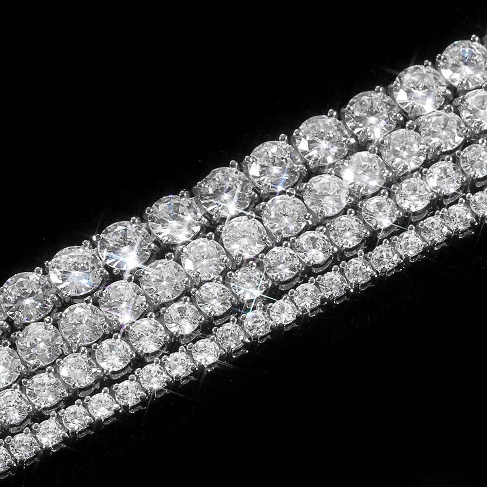 Hip Hop Custom 925 Silver Tennis Bracelet VVS Moissanite Diamond Tennis Chain 3/4/5/6mm Bracelet For Both Men And Women
