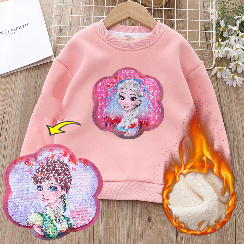 DISNEY infant designer clothes kids designer clothes Frozen Elsa princess Princess baby clothes printed design girls' warm top.