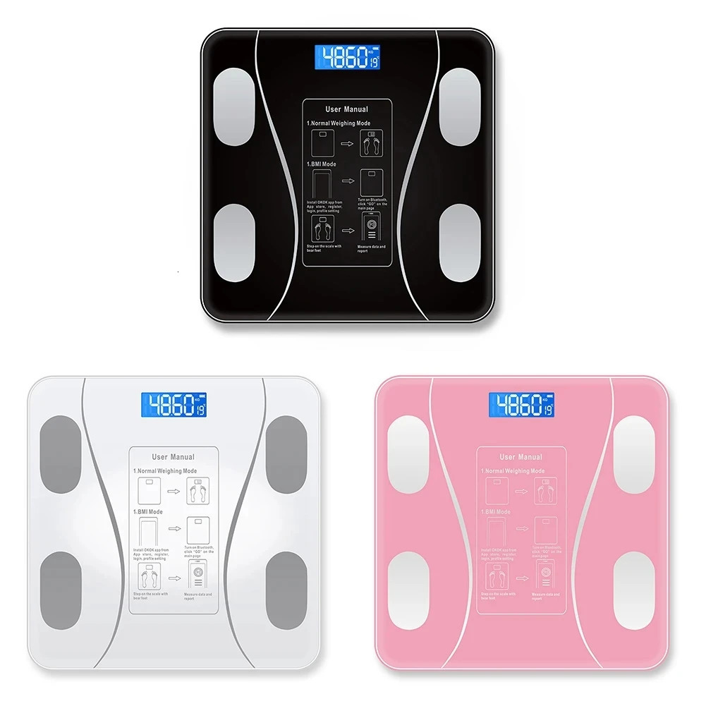 Body Fat Scale Smart Wireless Digital Bathroom Weight Scale Body Composition Analyzer with Smartphone App Bluetooth USB Charging 250513