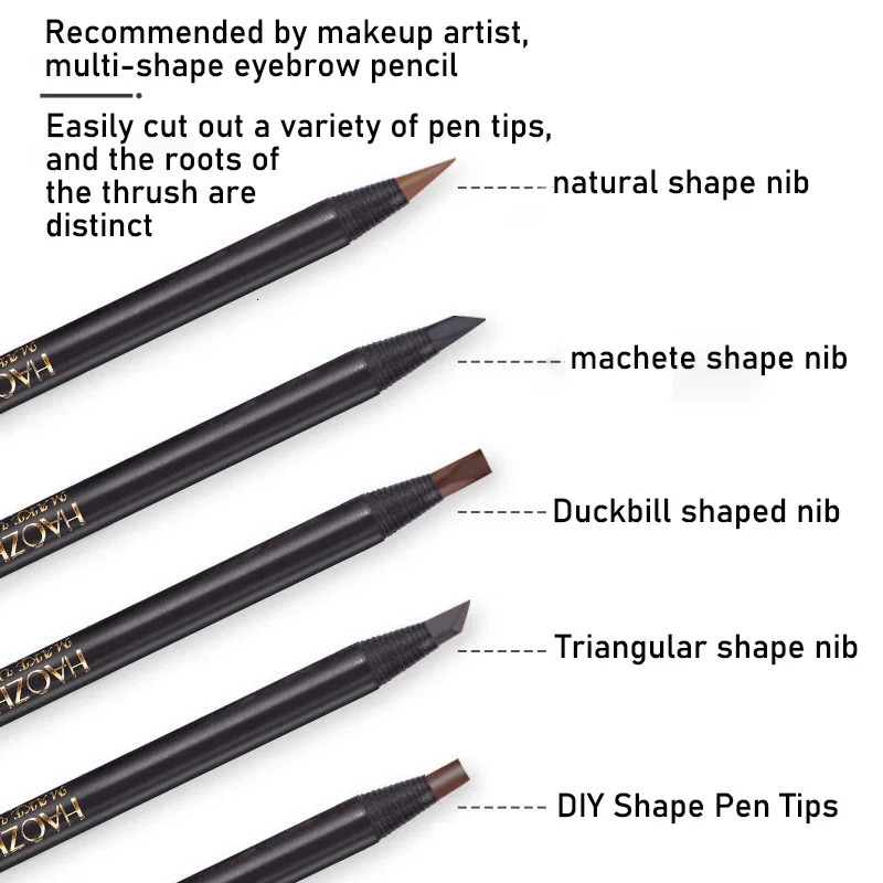 HAOZHUANG Waterproof Long Lasting Eyebrow Pencils with Soft Brush Eyebrows Makeup Tool Permanent Makeup Tattoo Accessories 250515