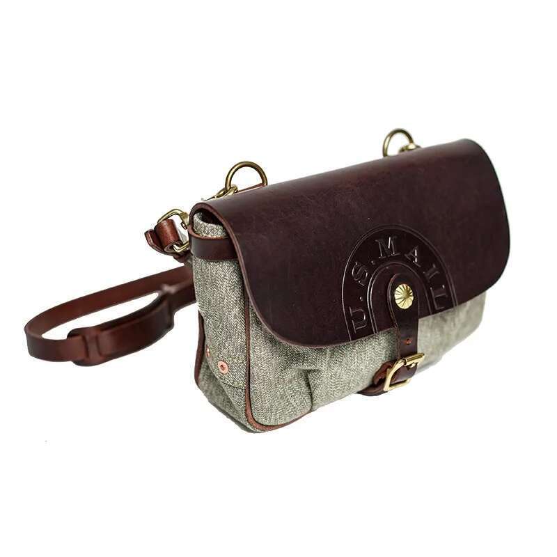Fashion Vintage High Quality Canvas Genuine Leather Men Messenger Casual Designer Real Cowhide Shoulder Crossbody Bag