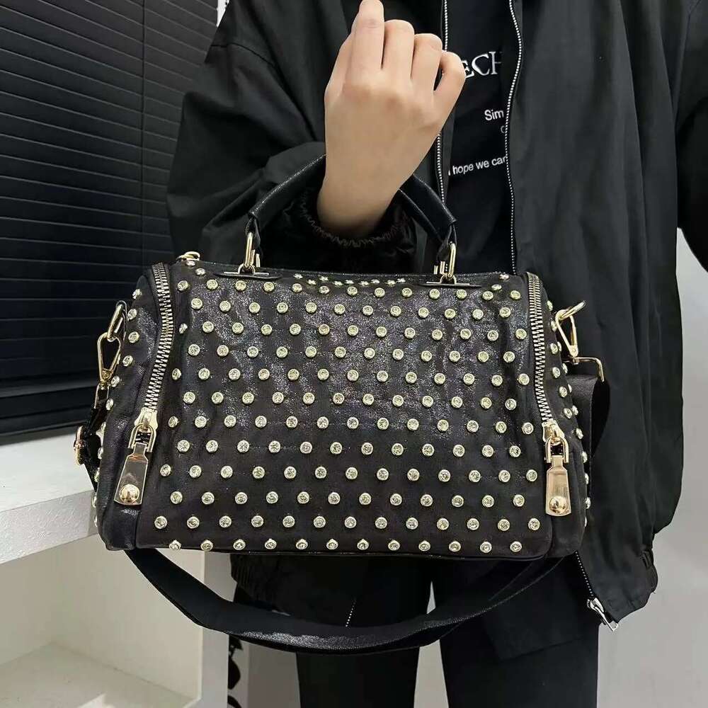 Ladies' Fashionable And Elegant Dia Jewelry Handbag, Large Capacity Retro Multi Zipper Personalized Shoulder Bag