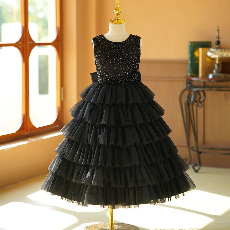 2025 Little Girl Princess Dress Light Hepburn Style Dress Birthday Party Dress Girl Cake Dress High End Childrens Dress 250519
