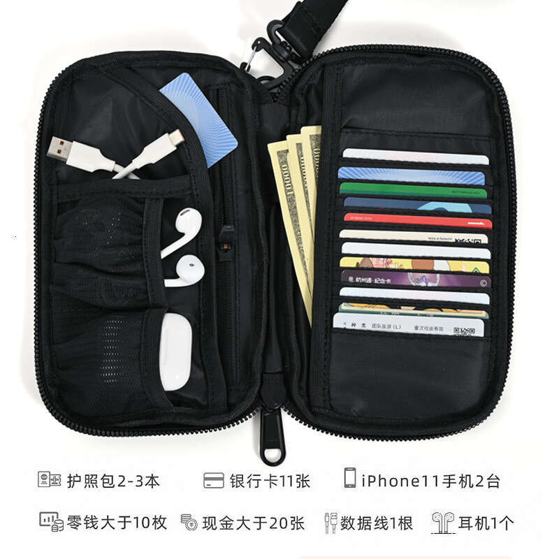 Women's Bags Designer Multi Functional Passport Anti-Theft Brush, International Travel Ticket Holder, Portable Card Bag, Document Storage Wallet
