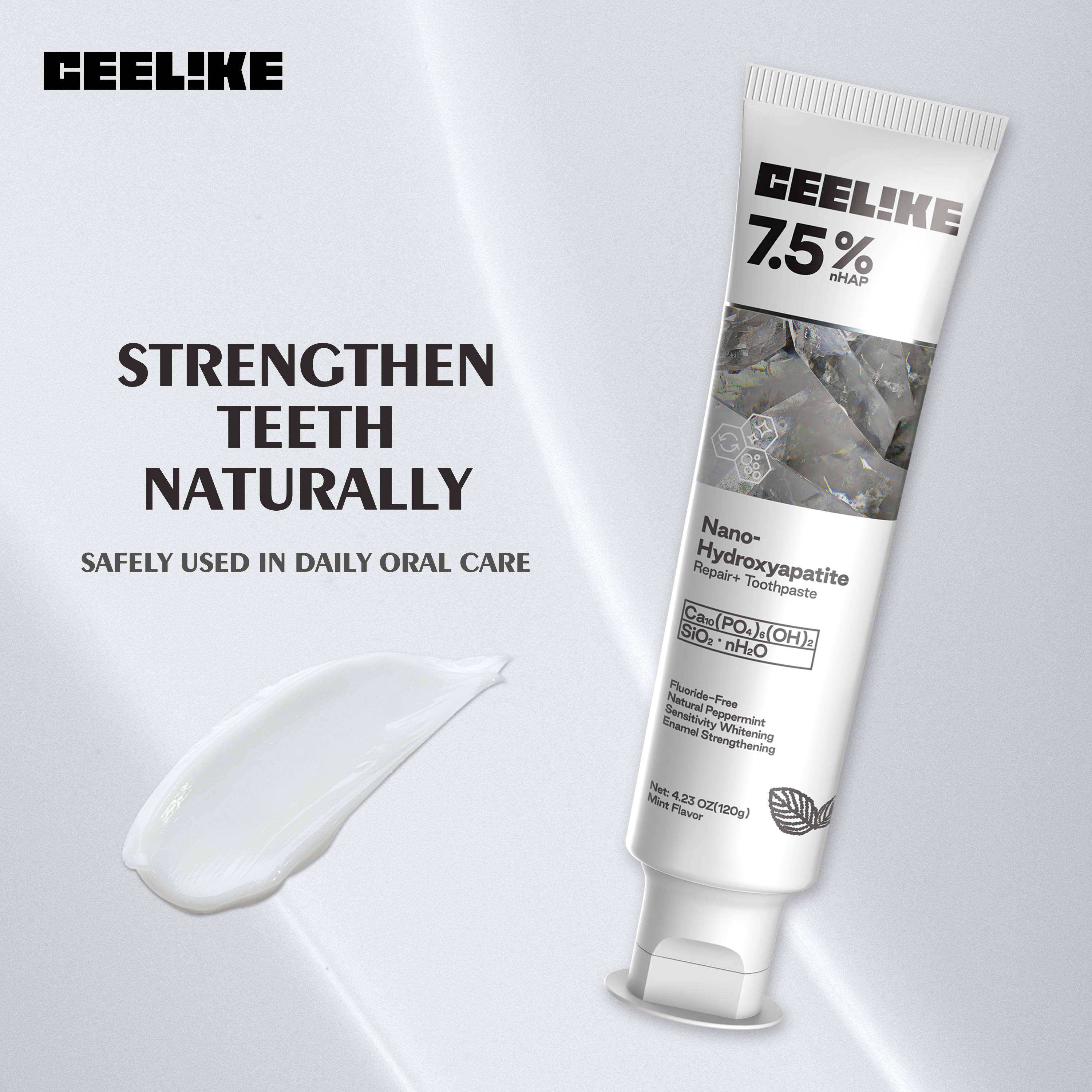 CEELIKE Hydroxyapatite Toothpaste Natural Ingredients Fluoridefree Formula for Enamel Repair Teeth Strengthening Remineralization Fresh Breath