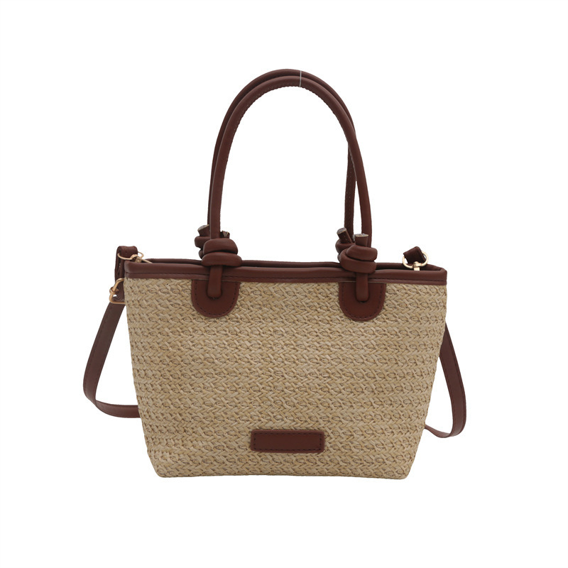 Free Delivery Designer Bag Rural Style Hand Held Straw Bucket For Women 2025 New Summer Light Niche High End Feeling Crossbody Woven Luxury Bag