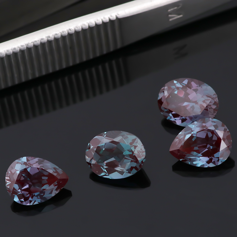 Custom OEM ODM Loose lab grown Alexandrite change Color Synthetic Stone mixed cutting Loose Lab Created gemwtone sapphire for Jewelry