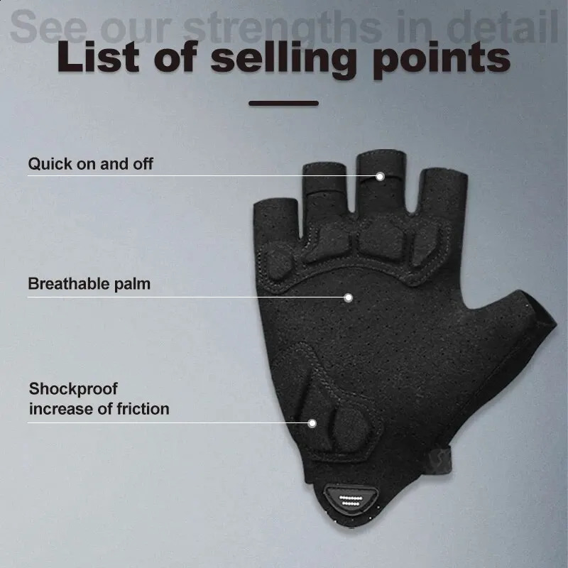XTIGER Cycling Gloves Half Finger Shockproof Wear Resistant Breathable MTB Road Bicycle Men Women Sports Bike Equipment 250515