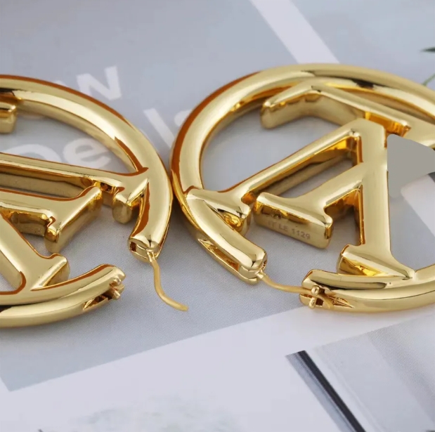 Designer Earrings Gold Hoop Earrings Gold 18K Large Earrings Luxury Big earrings for woman girls ear studs set Valentine's Day jewelry luxury jewelry