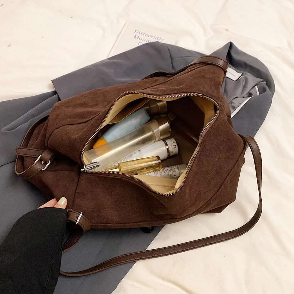 Women Suede Shoulder Autumn And Winter Vintage Women's Bag Large Capacity Retro Handbags Lady Casual Commuter Bags