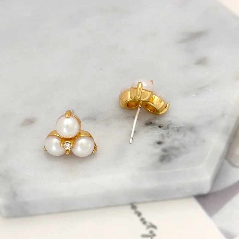 Summer Korean Style Fashionable Simple And Luxurious With Freshwater Pearl Zircon Inlaid Earrings For Women 250517