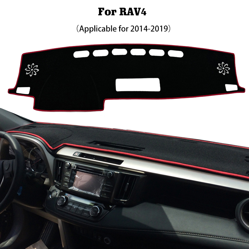 For RAV4 Dashboard Cover Sunshade 2014-2019, Front Windshield UV Protector Mat, Polyester Fiber Car Accessory, Anti-Glare Reflective Protection Pad.