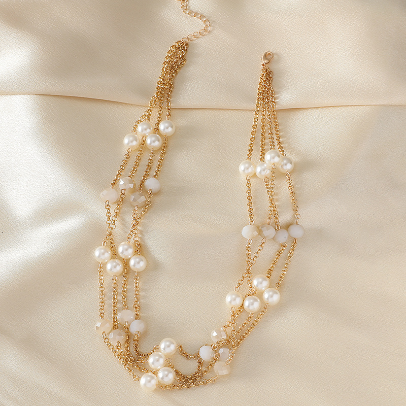 New pearl for women a niche design temperament, crystal necklace with personality and versatile accessories
