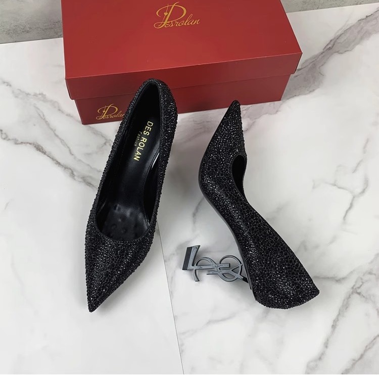 Free shipping designer women black gold comfortable breathable wear-resisting indoor high heels classics