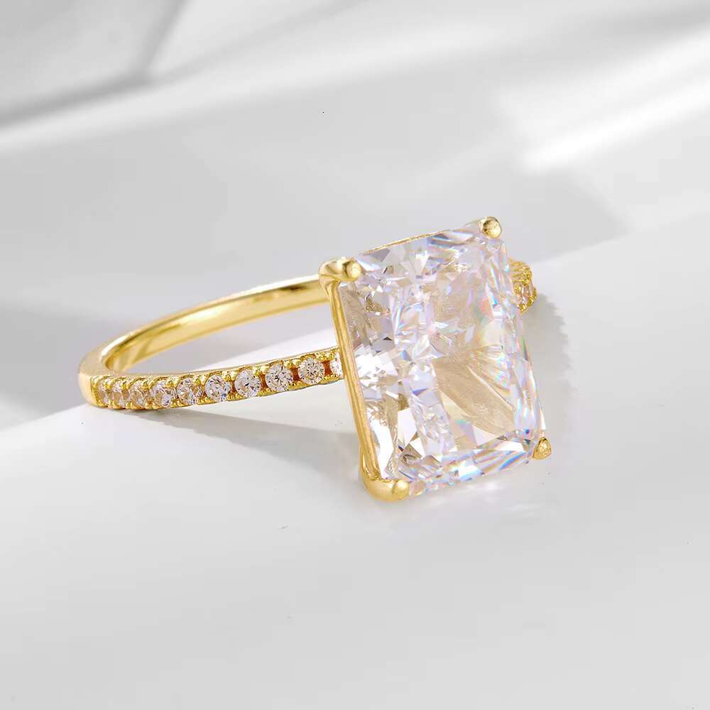 Radiant Cut Simulated Diamond Ring for Women Statement Engagement Ring Elegant Sparkling Jewelry Gift