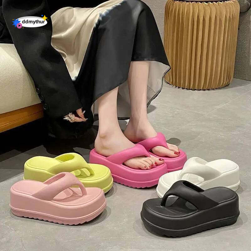 Eyriphy Thick Sole Beach Summer Women Sandals Piglet Platform Cloud Bathroom Slides Female Cute Cozy Flip Flops Slide ddmythur
