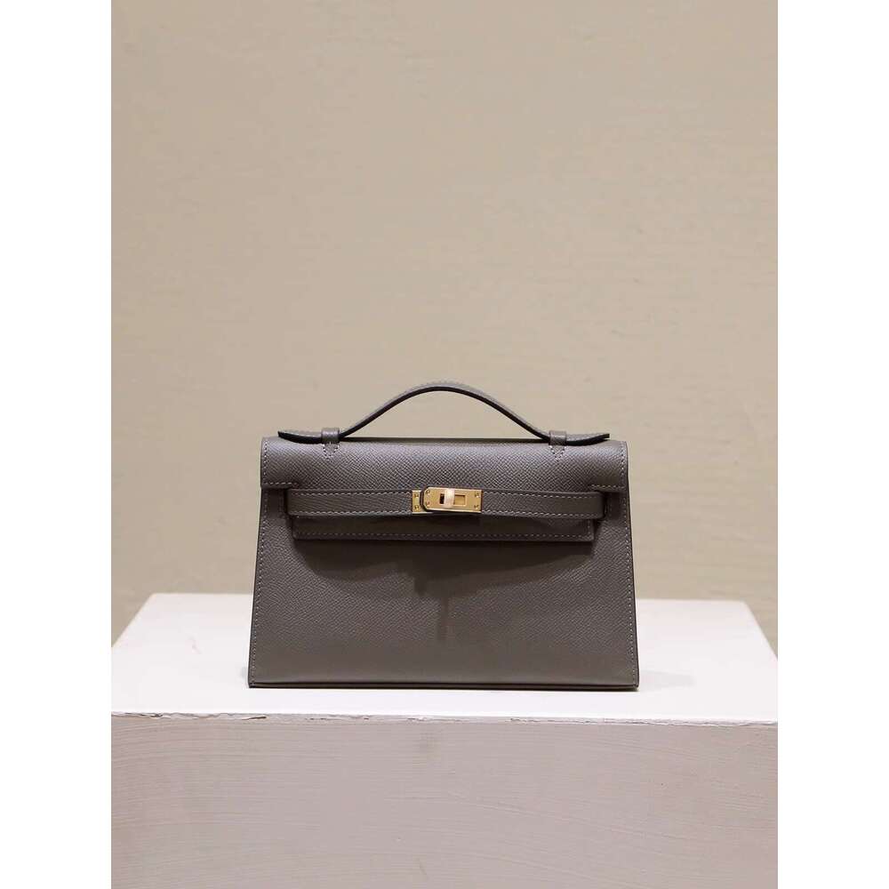 Half handmade Kelly first generation strap mini single shoulder crossbody handbag real leather women s bag top layer cowhide