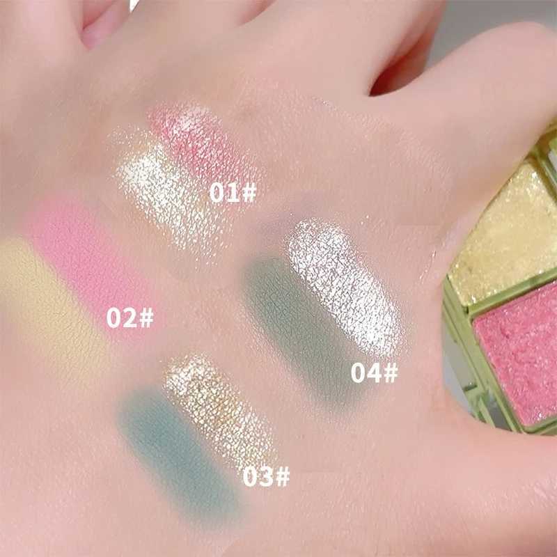 Two-tone eyeshadow tray Pearl matte Beginner Compact portable pure mint green eye makeupXJ250520