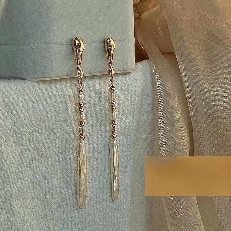Bilandi Fashion Jewelry Natural Freshwater Pearl Earrings Elegant Temperament High Quality Copper Long Dangle Earrings For Women 250517