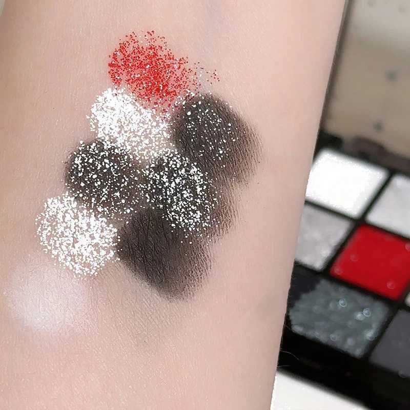 Black Red Punk Smoked 9 Colors Eyeshadow Pearl Cold Dark Color Makeup Eyeshadow Palette Lasting Waterproof Glitter Eye Shadow W250520
