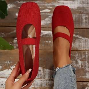 New oversized hollow fly woven flat sole single shoe for women, breathable sleeve feet, NEW TOP all season square toe work shoes