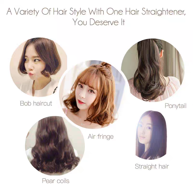 Professional 2 In 1 Hair Straightener Mini Hair Curler Therm