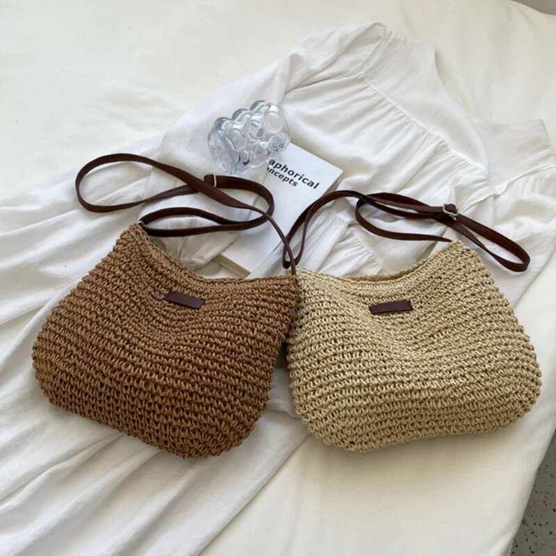 Women's Bags Designer Woven Summer Fashion Straw Designer Bag Brand Beach Crossbody Shopping Bags Large Capacity Shoulder Women Handbag
