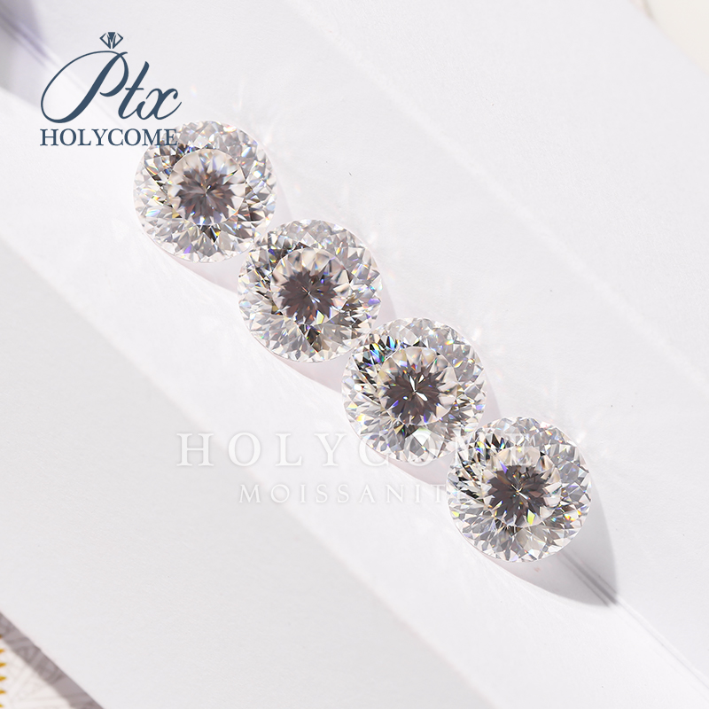 White Round Hundred Sided Cut Moissanite 0.5-5ct D Advanced Jewelry Rings Earrings Making Top Loose Moissanite Stone with GRA Certificate