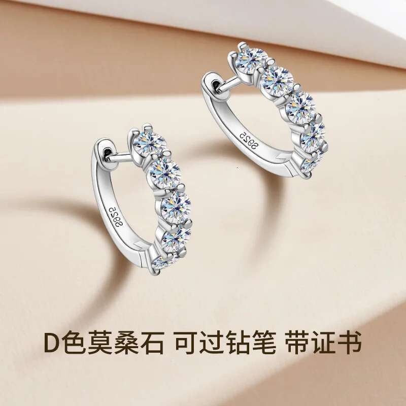 COSFIX Hoops 925 Sterling Silver Real 3.5mm Moissanite Stud Earrings For Women Sparkling Yellow Jewelry Gifts