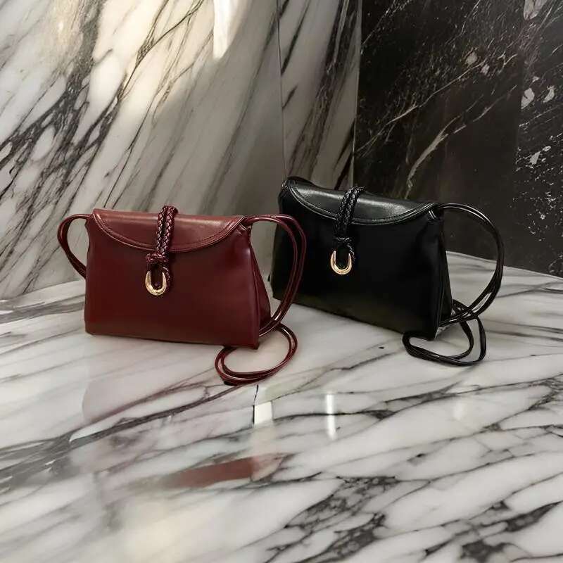 Trendy Solid Colorbag For Women High-End Minimalist Crossbody Purse Vintage Leather Messenger Fashionable Tote Design