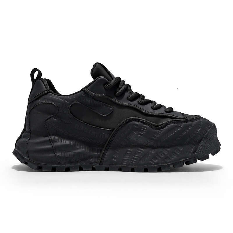 Men's 2025 Spring New Edition Leather Embossed Bag Dad Super Soft Thick Bottom American Trendy Shoes