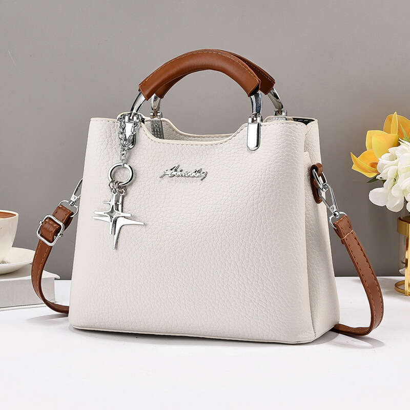 Women s textured shoulder bag simple and versatile handbag soft leather large capacity commuting women bags