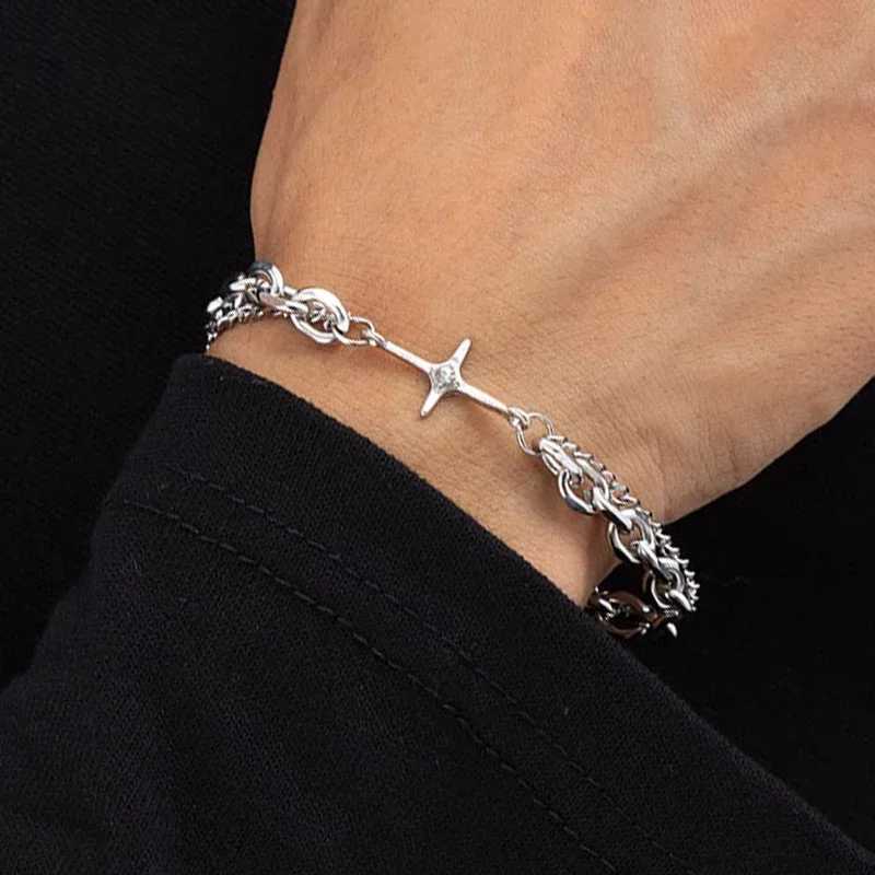 Y2K Vintage Star Bracelet Punk Multilayer Chain Bracelets for Women Hip Hop Jewelry Man Trendy Aesthetic Bangles Fashion New M250520
