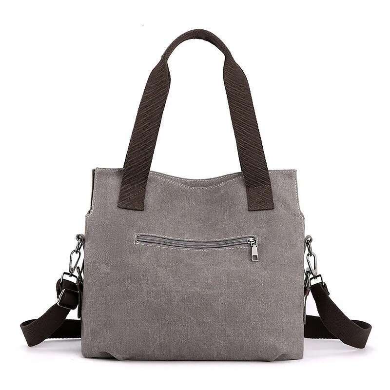 Simple Fashion Canvas Women's Large Capacity Vintage Color Patchwork Bag New High Quality Shoulder Handbag