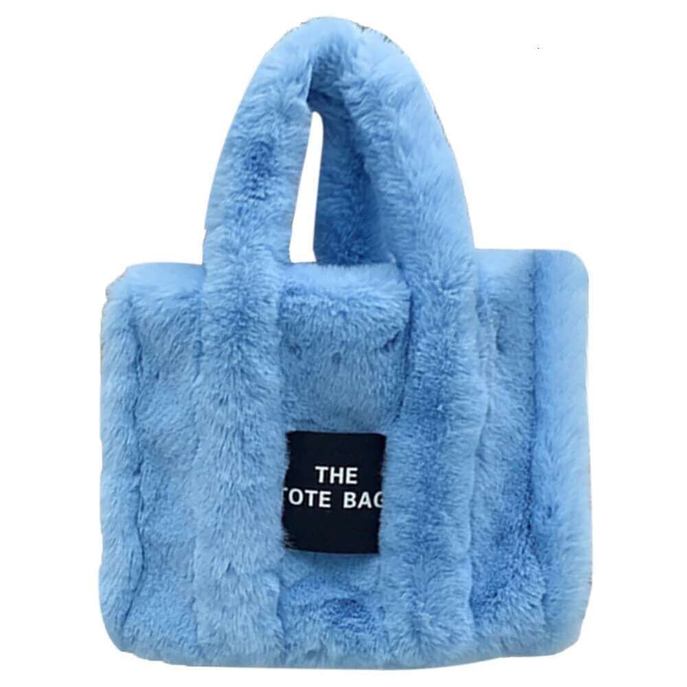 Faux Fur Tote Messenger Bag Autumn Winter Shoulder Handbags Soft Plush Designer Ladies Girl Shopper Purses For Travel Shopping