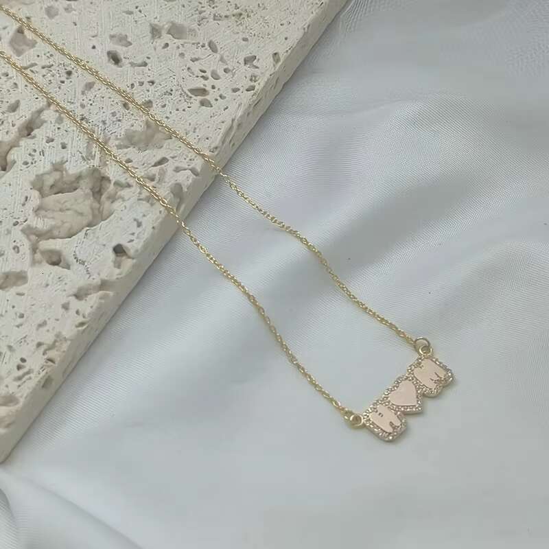 Autumn Cold Pure Sier Zircon Pendant 8mm Gold Mini Name Necklace