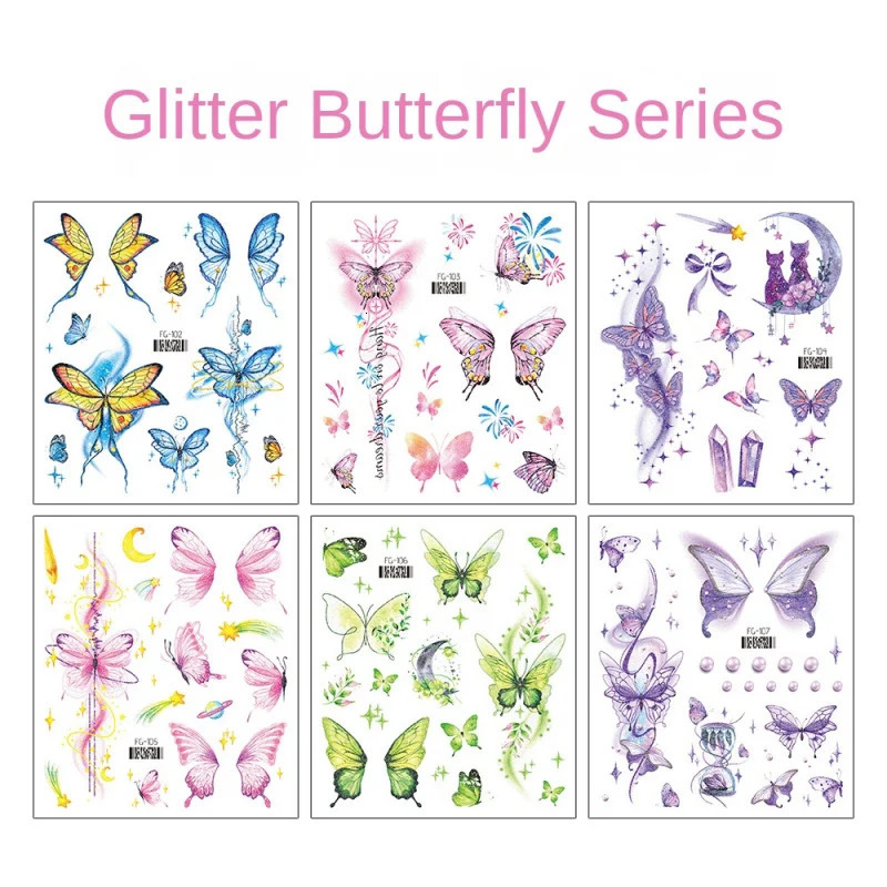 Same5Temporary Glitter Butterfly Face Sticker Eye Patch Womens Makeup Tattoo Stickers Safety and Environmental Protection 250515