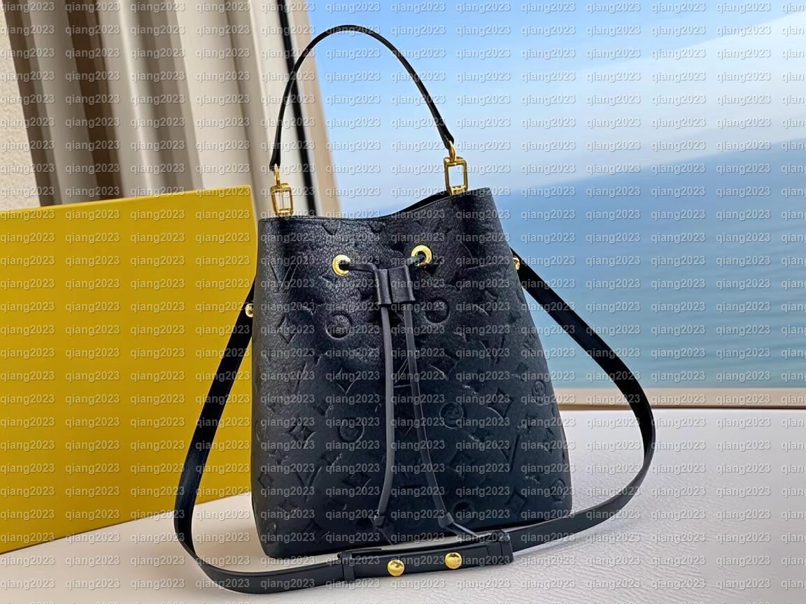 NEW Mirror quality bags Designer tote bag Luxury Handbag Women NEONOE Bucket Bag fashion Crossbody Bag Ladies Leather Drawstring Shoulder Bag Wallets 2 sizes